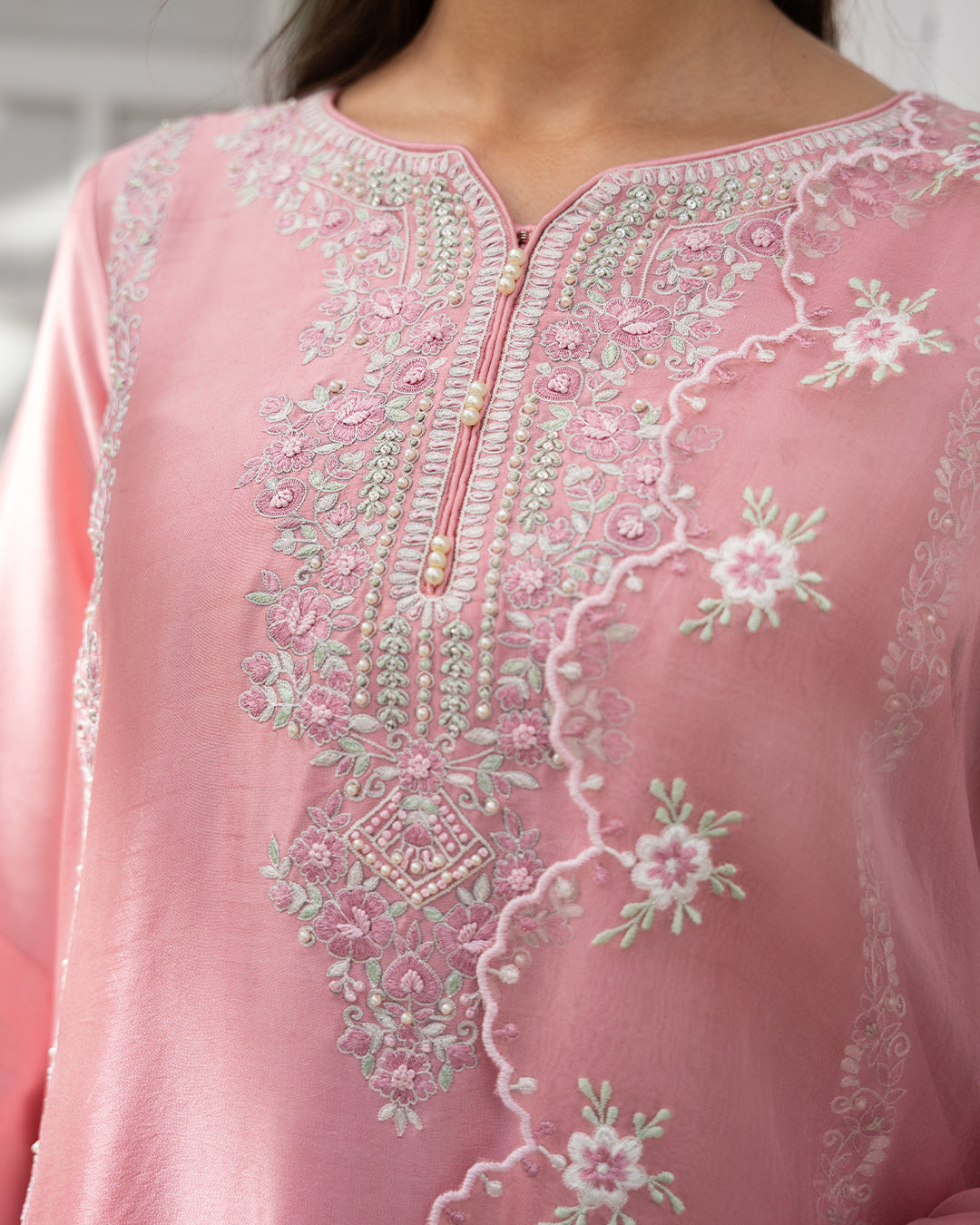 Dusky rose (2 pc-Stitched)