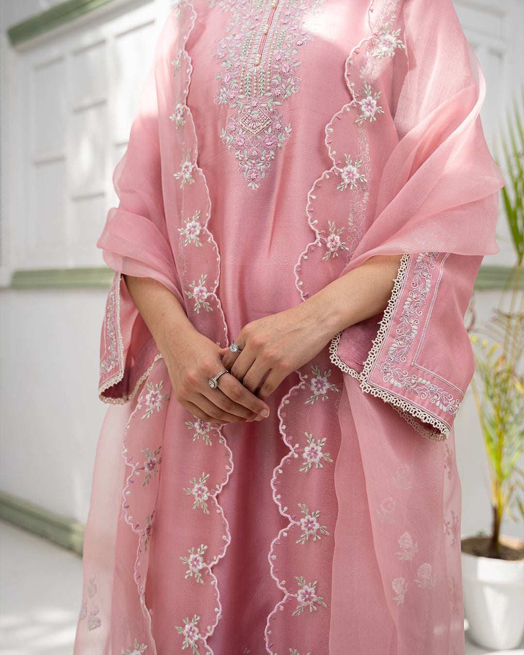 Dusky rose (2 pc-Stitched)