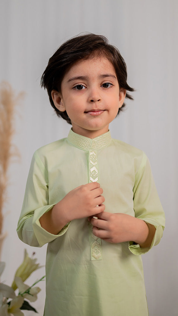 Classic Embroidered A boys set (2pc-Stitched)