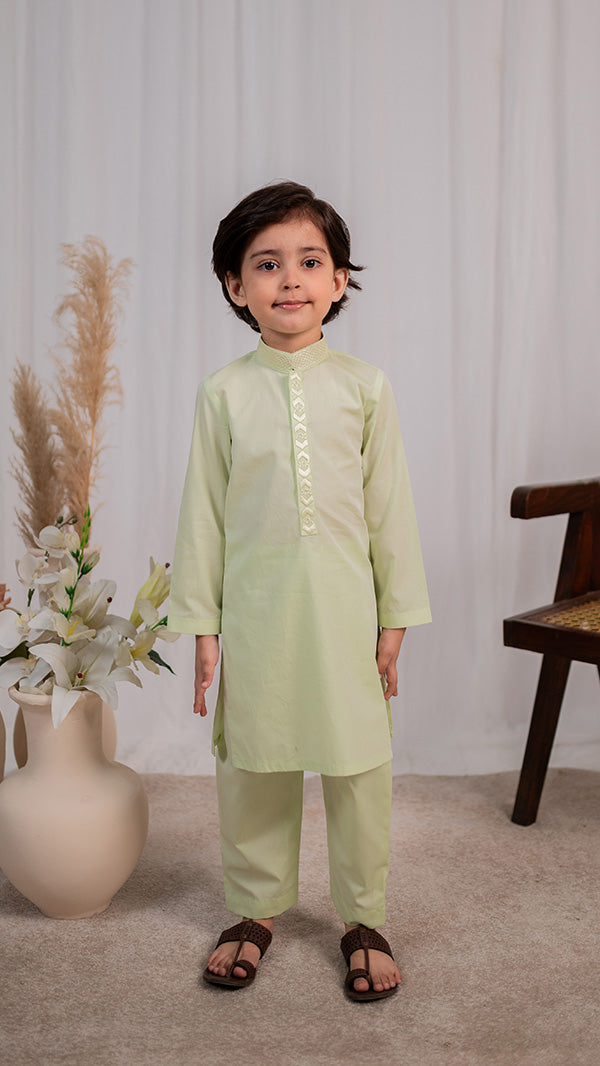 Classic Embroidered A boys set (2pc-Stitched)