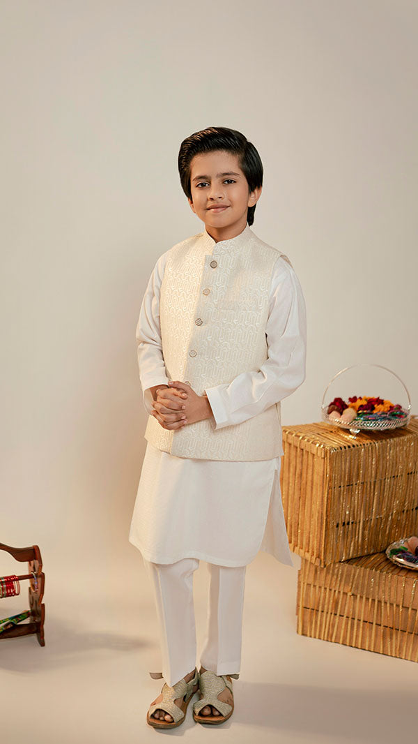 White Waistcoat (1pc-Stitched)