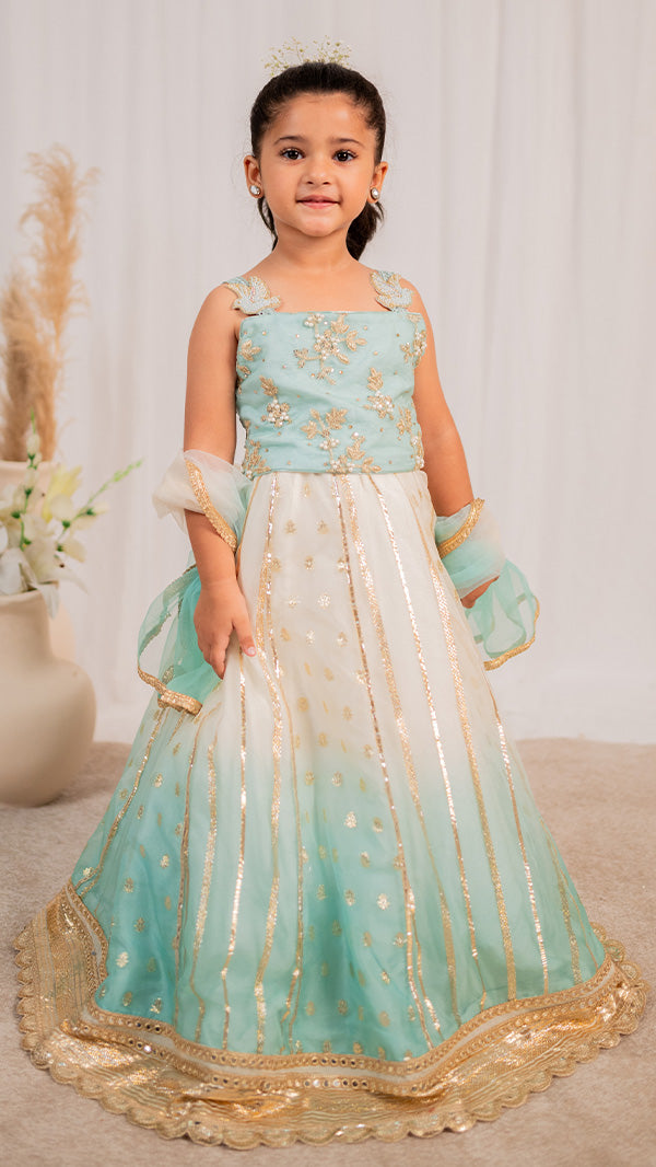 Frozen Princess lehnga (3pc-Stitched)