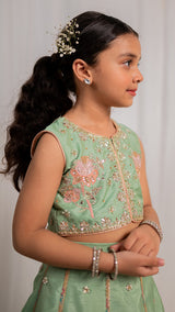 Minty Blush lehnga choli (3pc-Stitched)