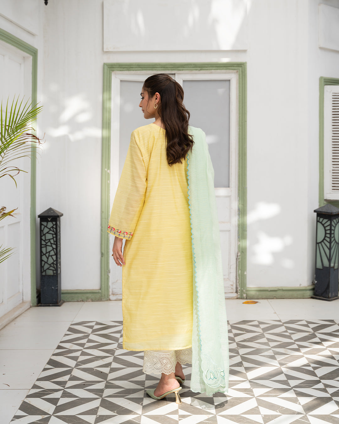 Yellow reverie (2 pc-Stitched)